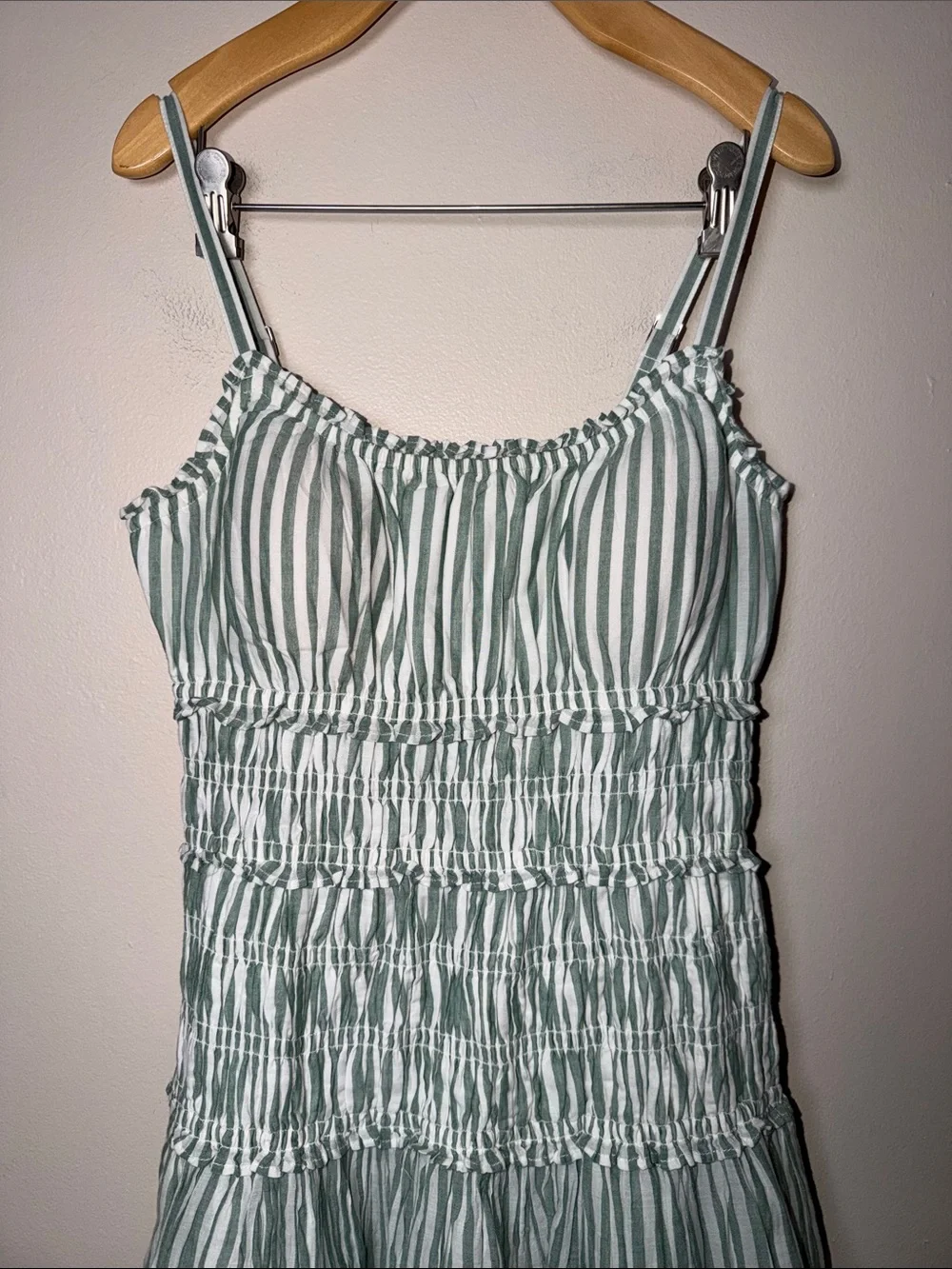 Abercrombie and fitch Bra Free Smocked Drop Waist Stripe Maxi Dress Size M